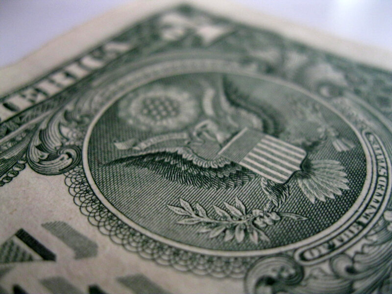 close-up of dollar bill