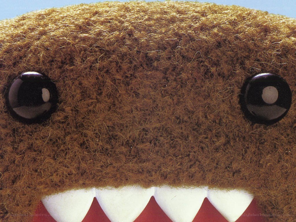 close-up of domo character