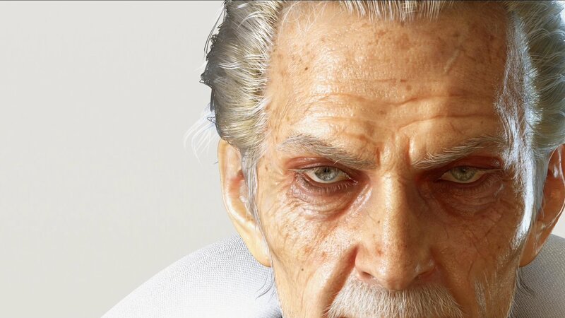 close-up of elderly man