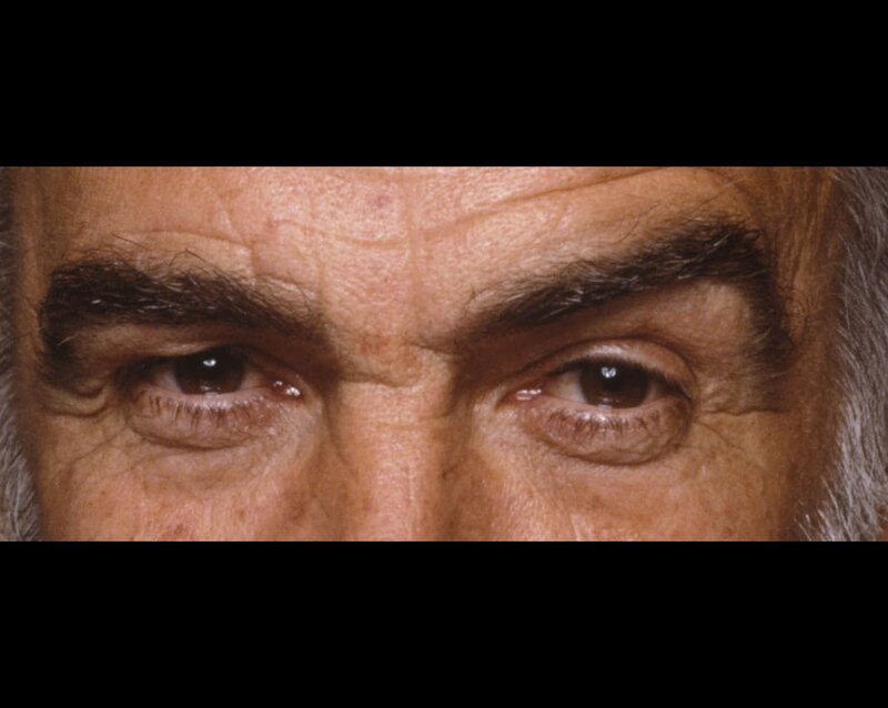 close-up of elderly man's eyes
