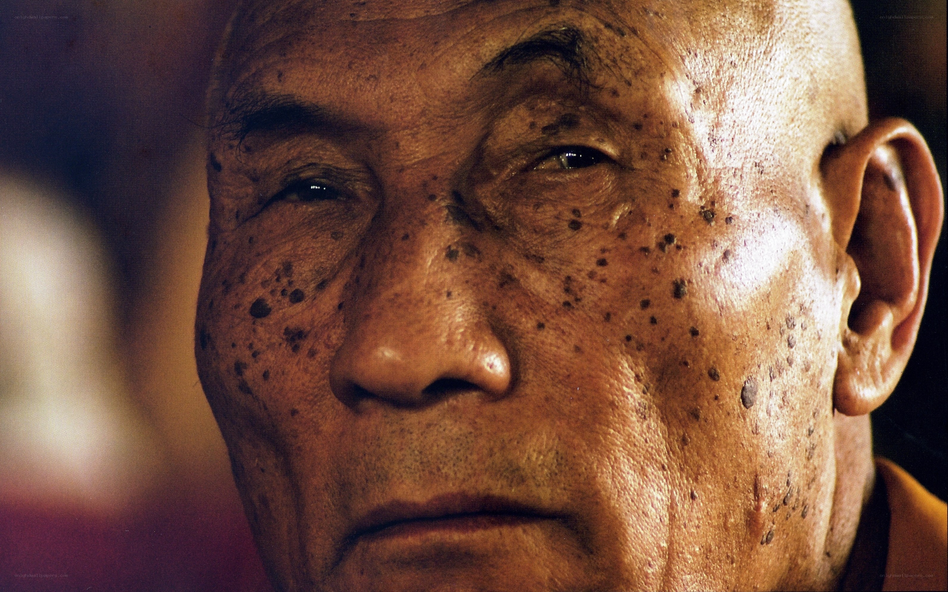 close-up of elderly man's face