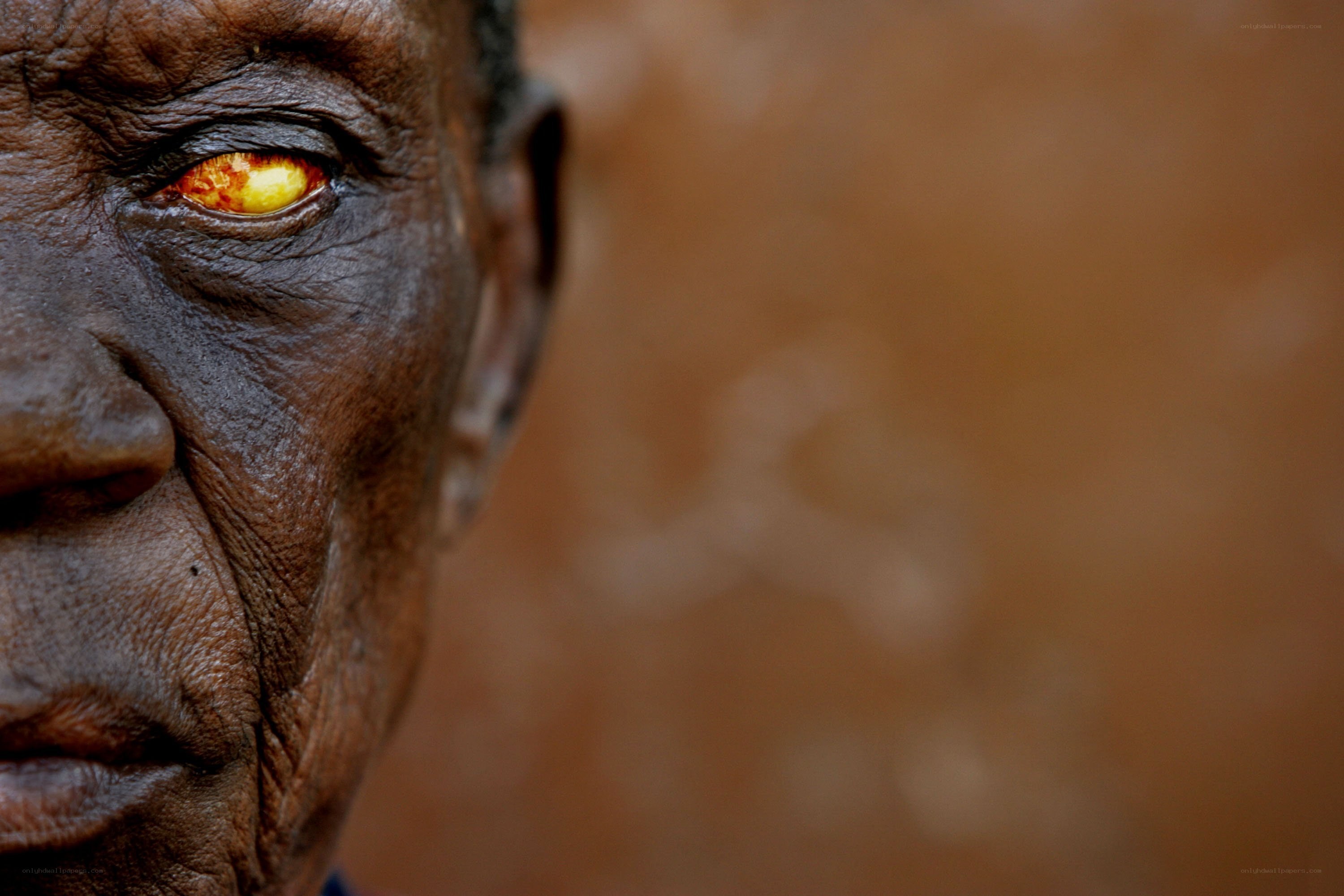 close-up of elderly man's face