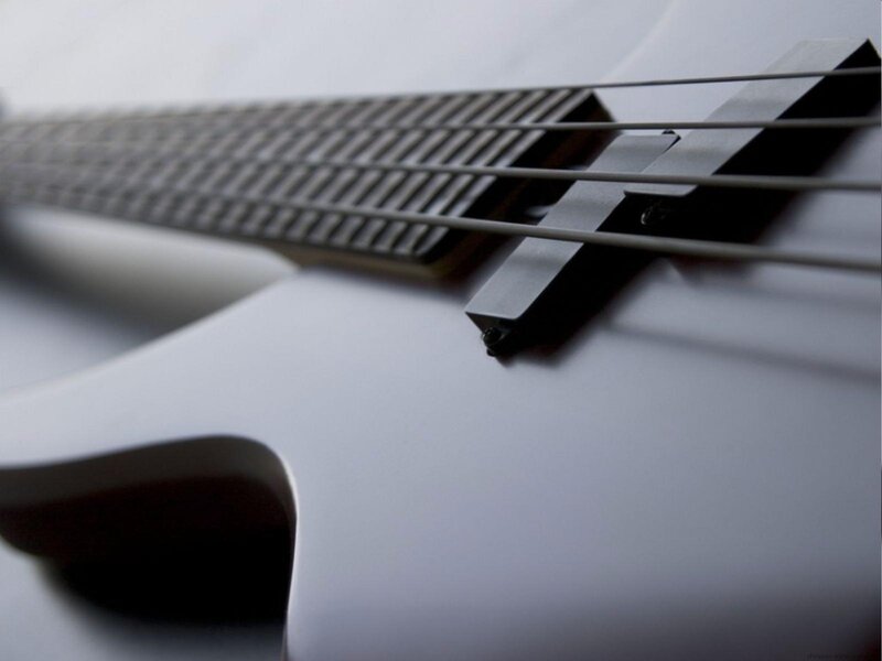 close-up of electric guitar