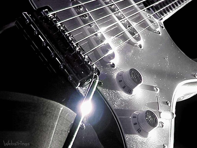 close-up of electric guitar