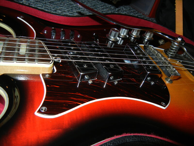 close-up of electric guitar