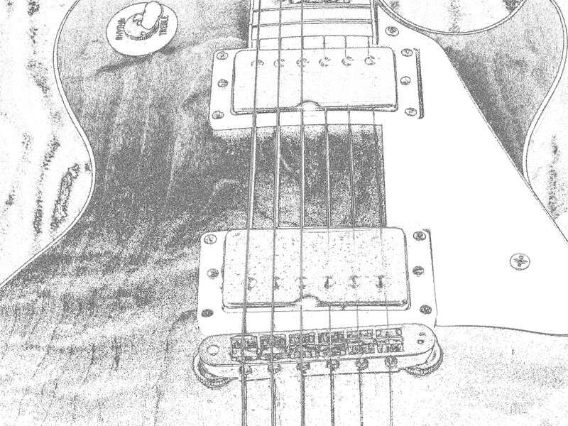 Close-up of Electric Guitar — Black, Neutral