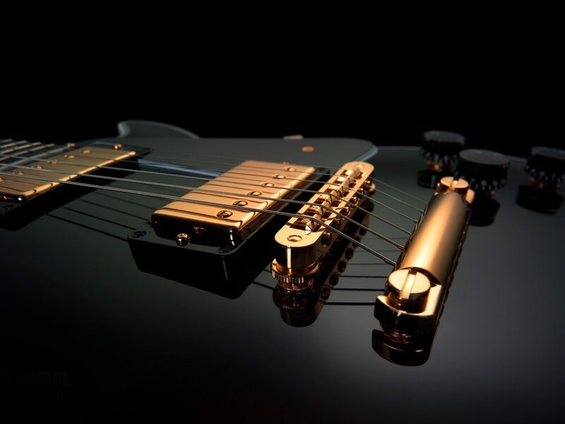 Close-up of Electric Guitar — Black