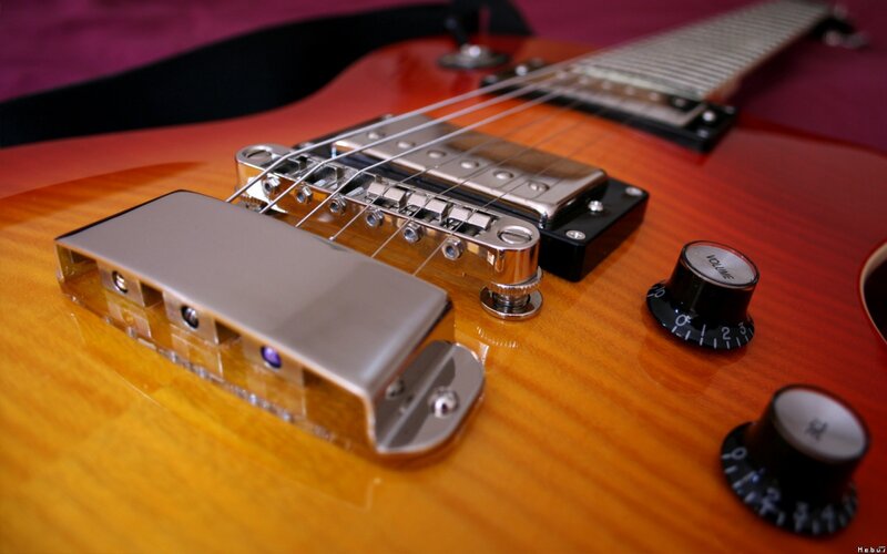 Close-up of Electric Guitar — Brown, Neutral
