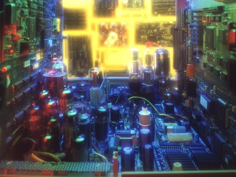 close-up of electronic circuit board