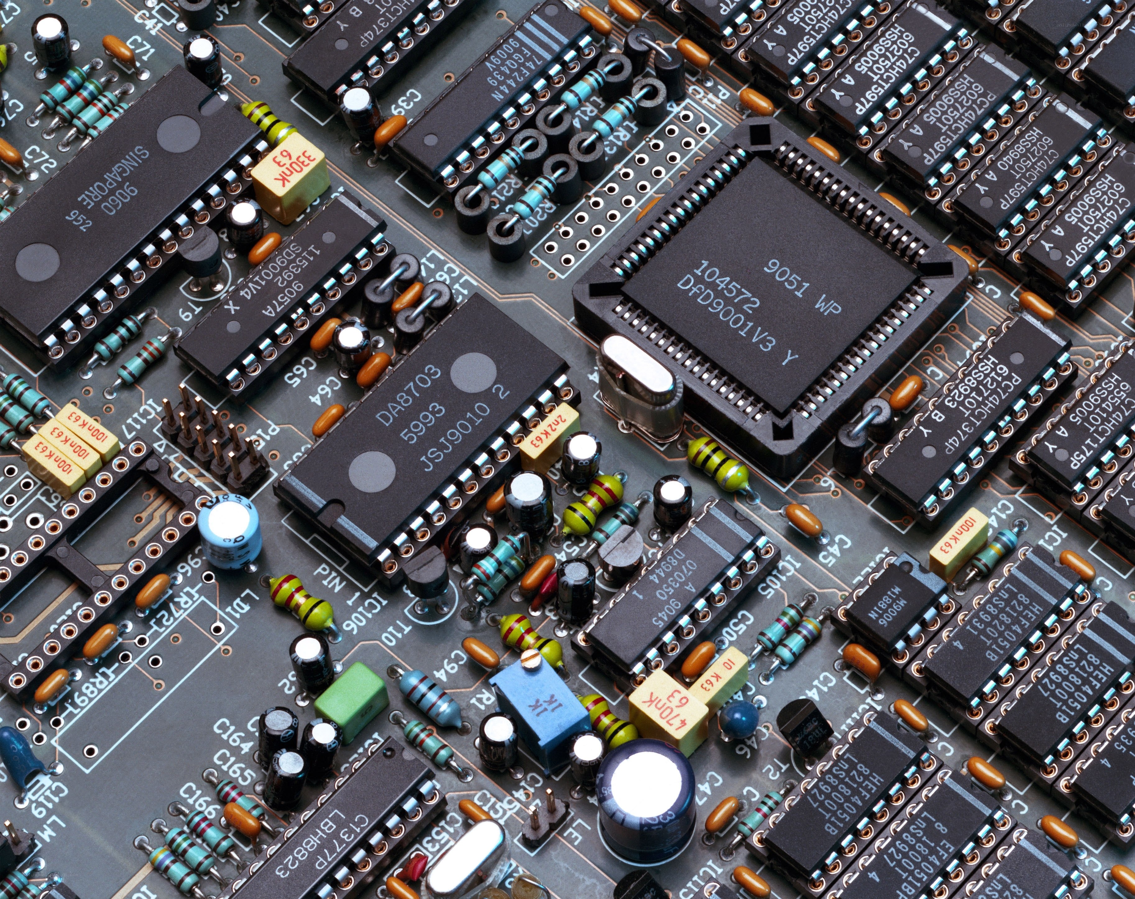 Close-up of electronic circuit board