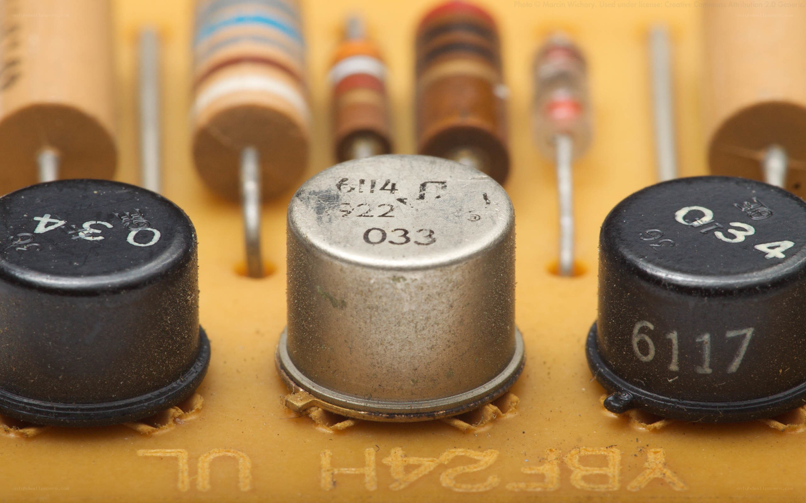 close-up of electronic components