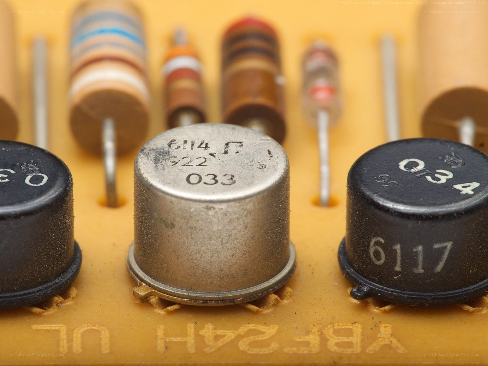 close-up of electronic components