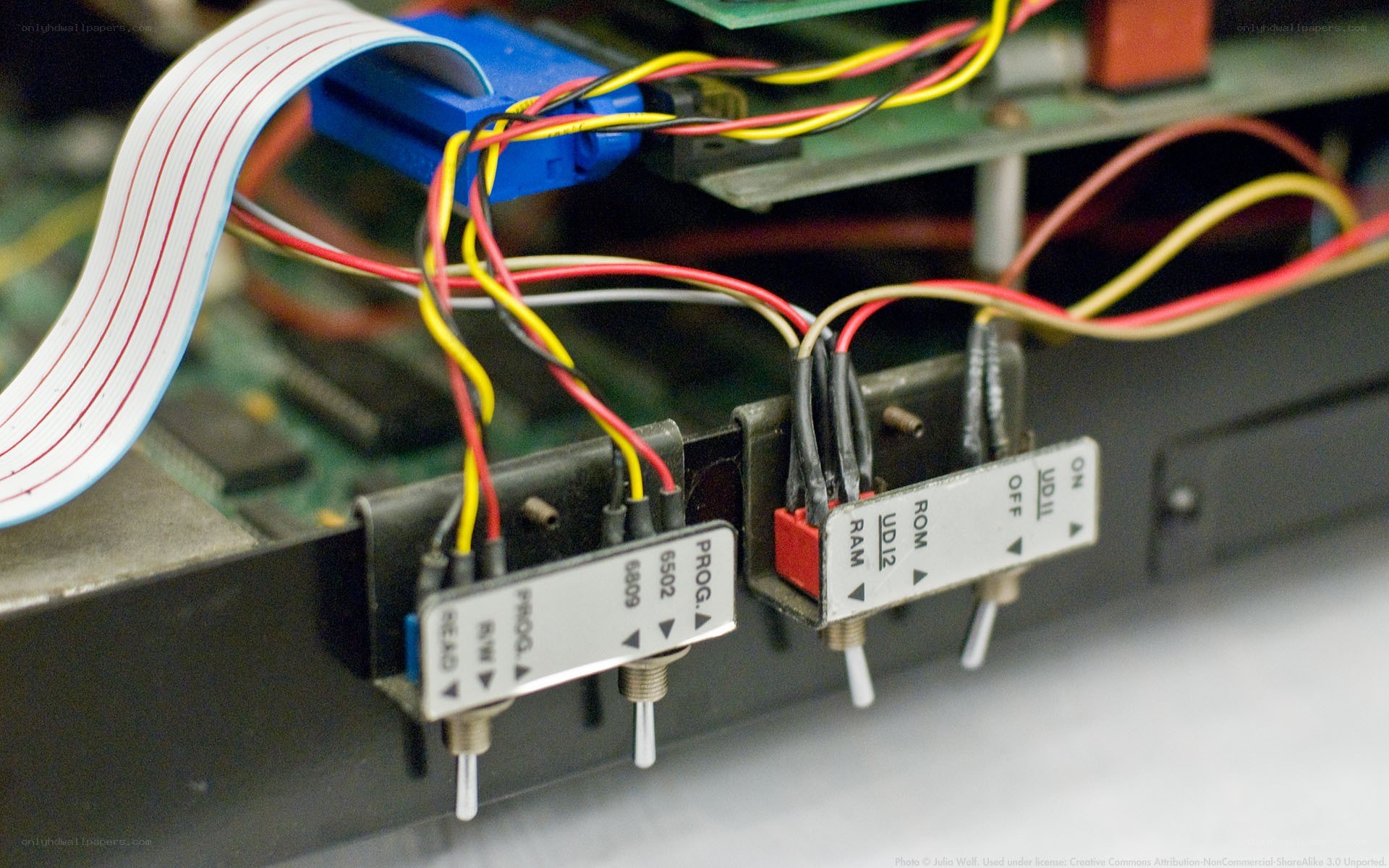 close-up of electronic components