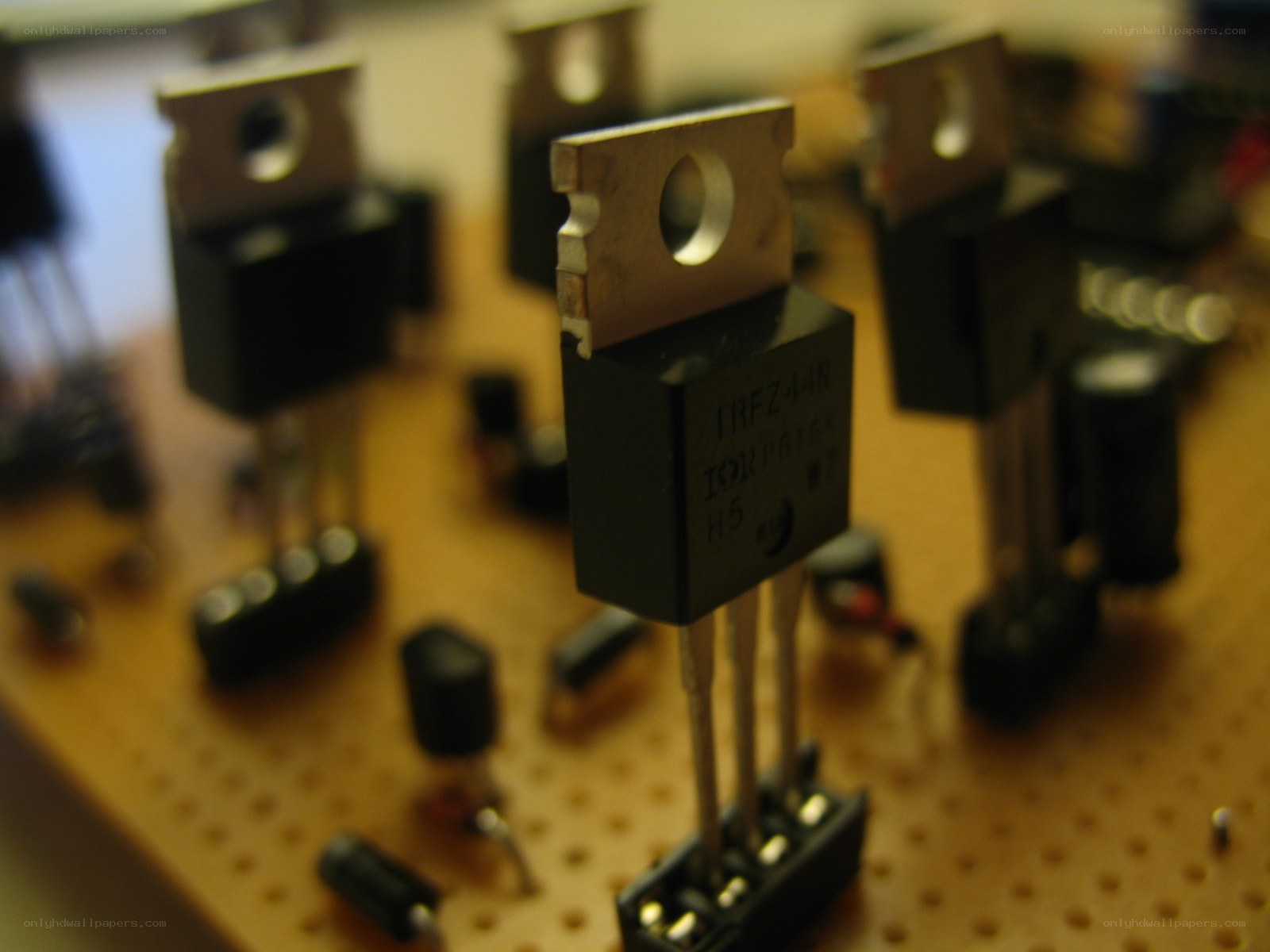 close-up of electronic components