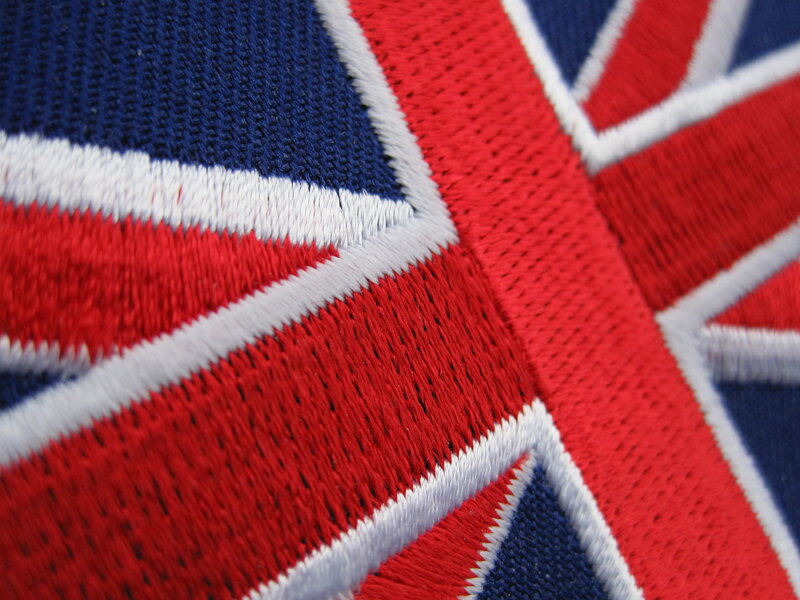 close-up of embroidered union jack
