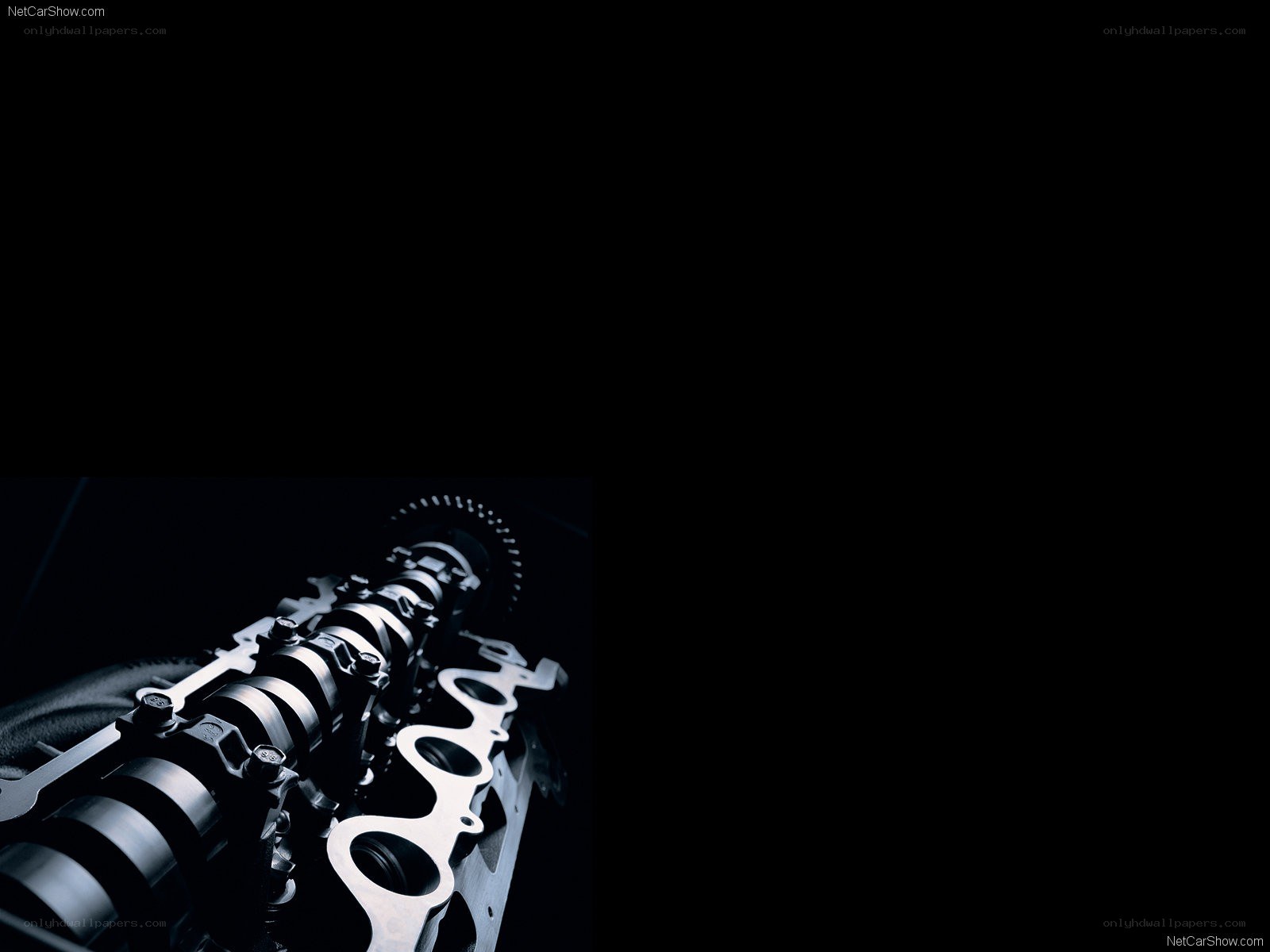 close-up of engine camshaft