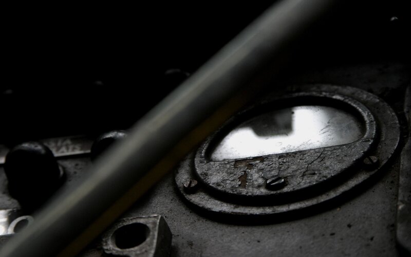 close-up of engine component