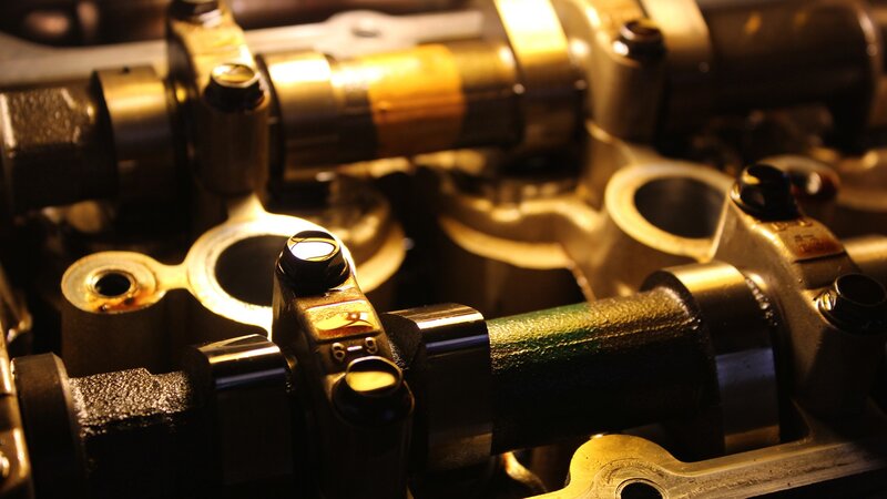 Close-up of Engine Components — Black, Dramatic