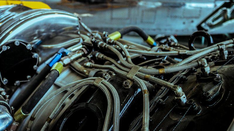 Close-up of Engine Components — Gray