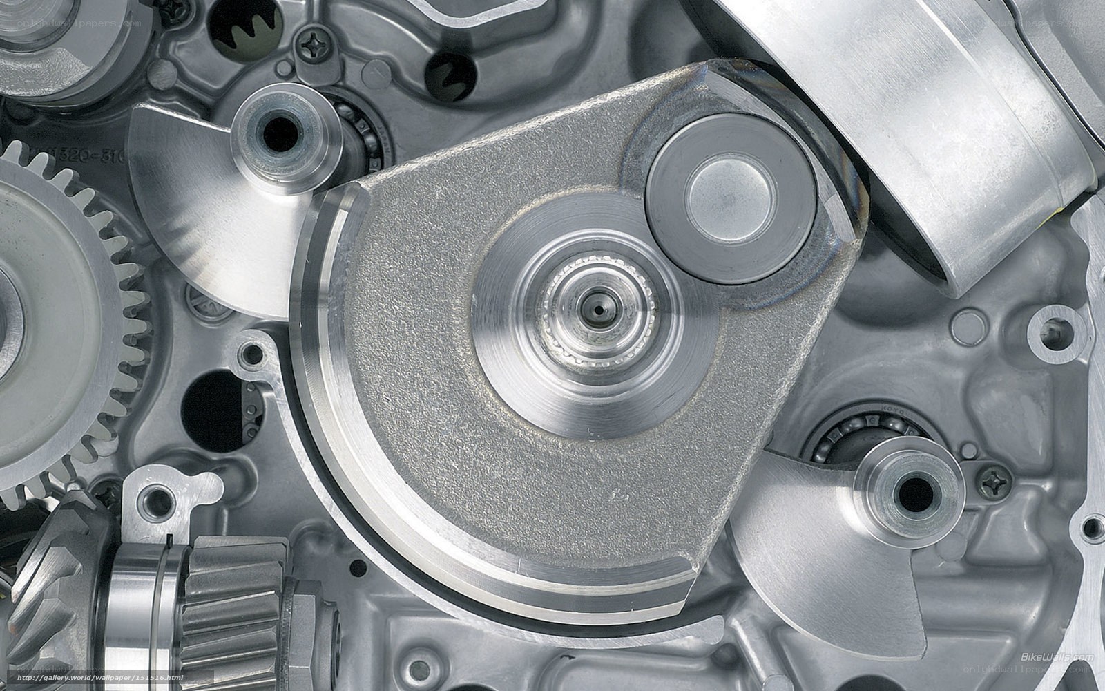 close-up of engine components