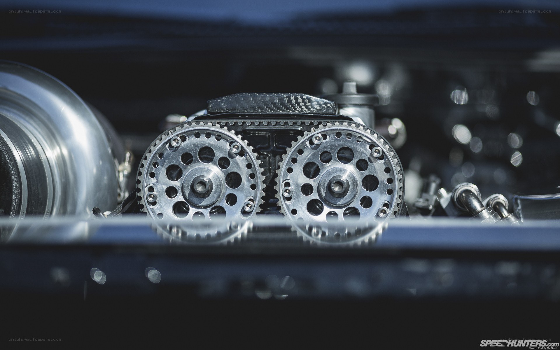 close-up of engine gears