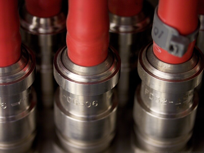 close-up of engine ignition coils