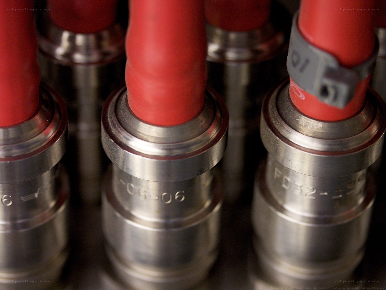 close-up of engine ignition coils