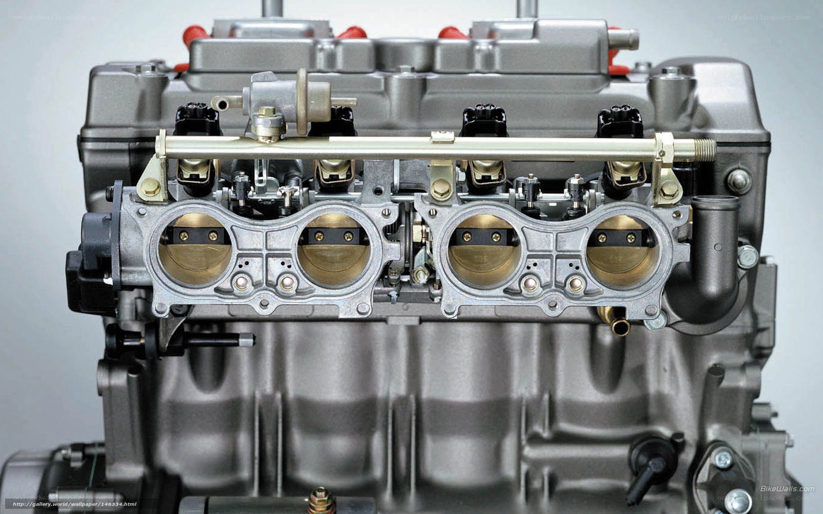 close-up of engine intake manifold