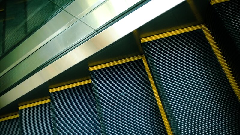 Close-up of Escalator Steps