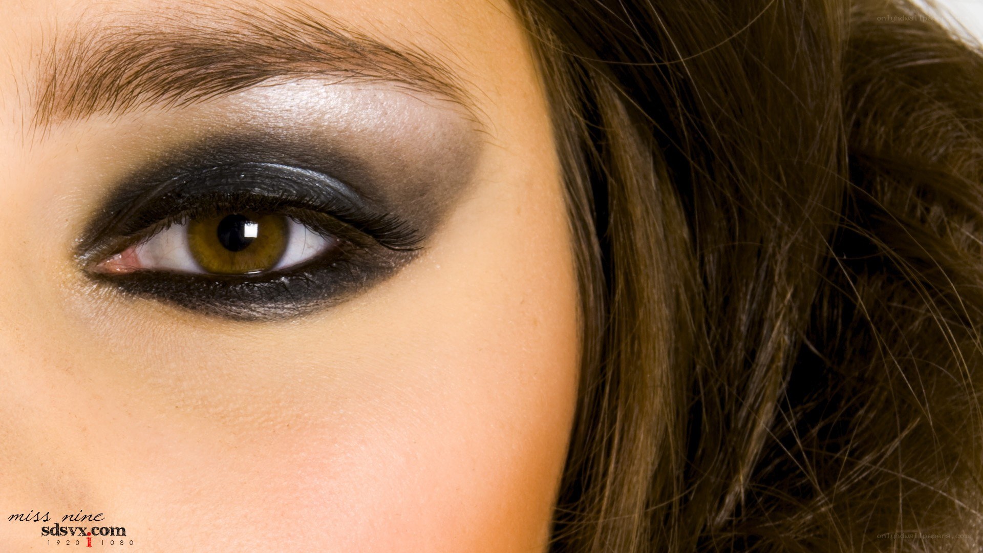 close-up of eye makeup