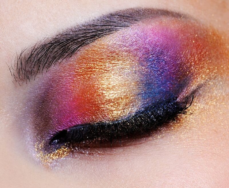 Close-up of Eye Makeup — Gold