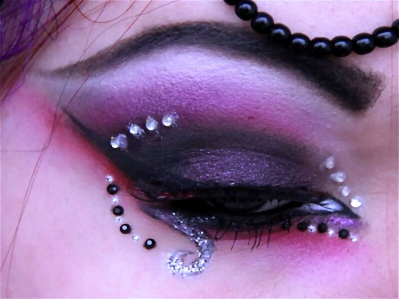 Close-up of Eye Makeup — Purple, Dramatic, Photograph