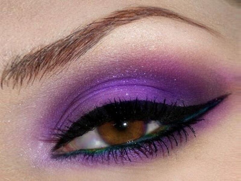Close-up of Eye Makeup — Purple, Dramatic