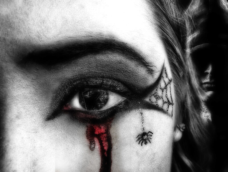 Close-up of Eye with Makeup — Black