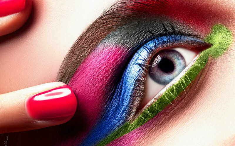 Close-up of Eye with Makeup — Blue, Dramatic, Photograph
