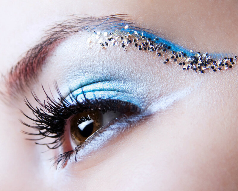 Close-up of Eye with Makeup — Blue, Dramatic