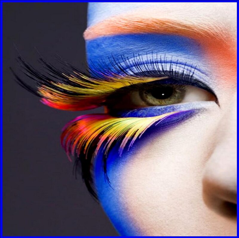 Close-up of Eye with Makeup — Blue