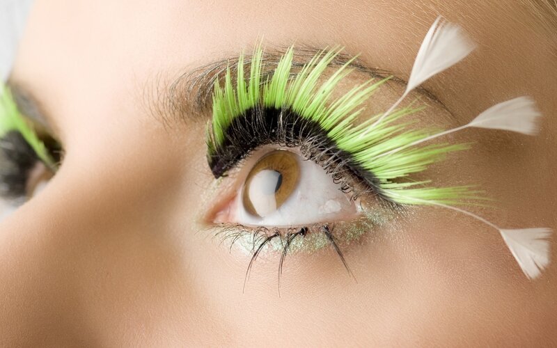 Close-up of Eye with Makeup — Green