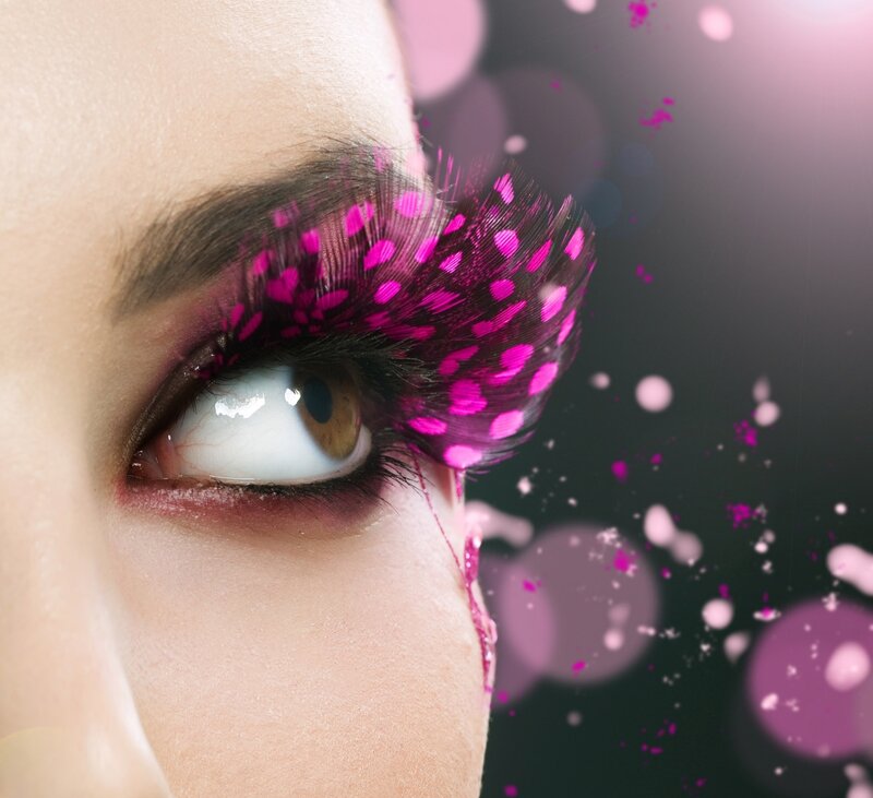 Close-up of Eye with Makeup — Pink, Dramatic