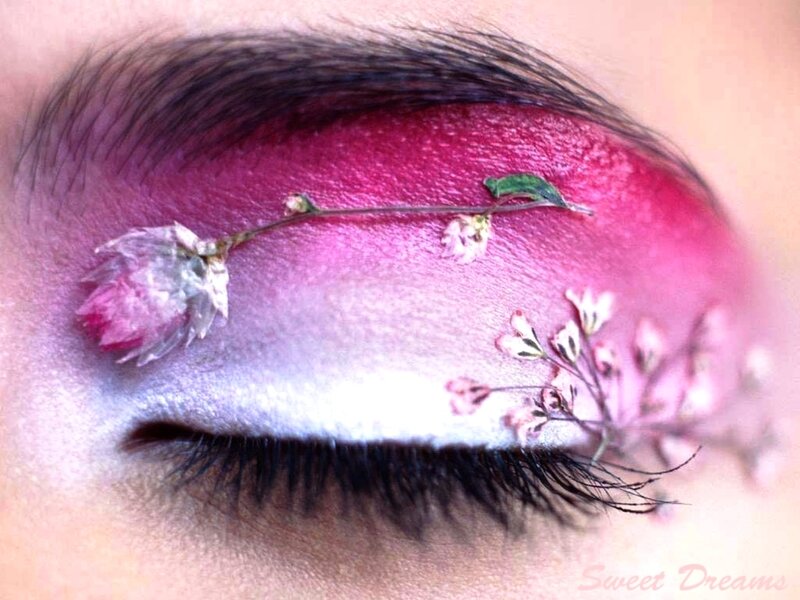 Close-up of Eye with Makeup — Pink