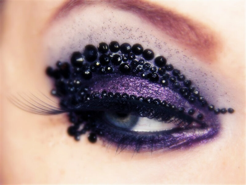 Close-up of Eye with Makeup — Purple, Dramatic, Photograph