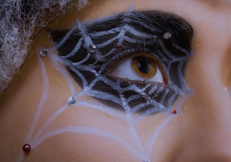 Close-up of Eye with Makeup — White, Dramatic