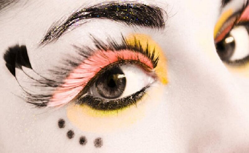 Close-up of Eye with Makeup — White