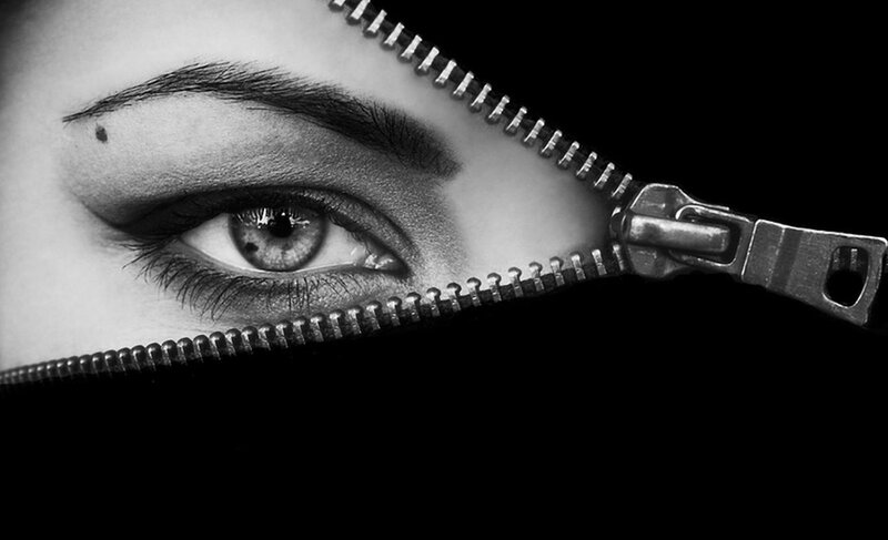 Close-up of Eye with Zipper