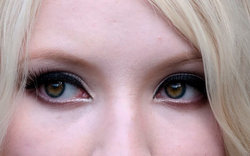 close-up of eyes