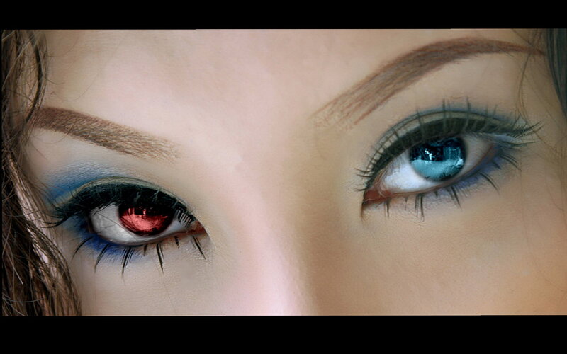 Close-up of Eyes — Blue, Dramatic, Digital Art