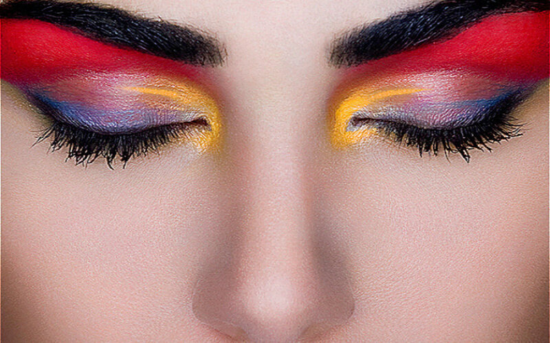 Close-up of Eyes — Red, Dramatic, Photograph
