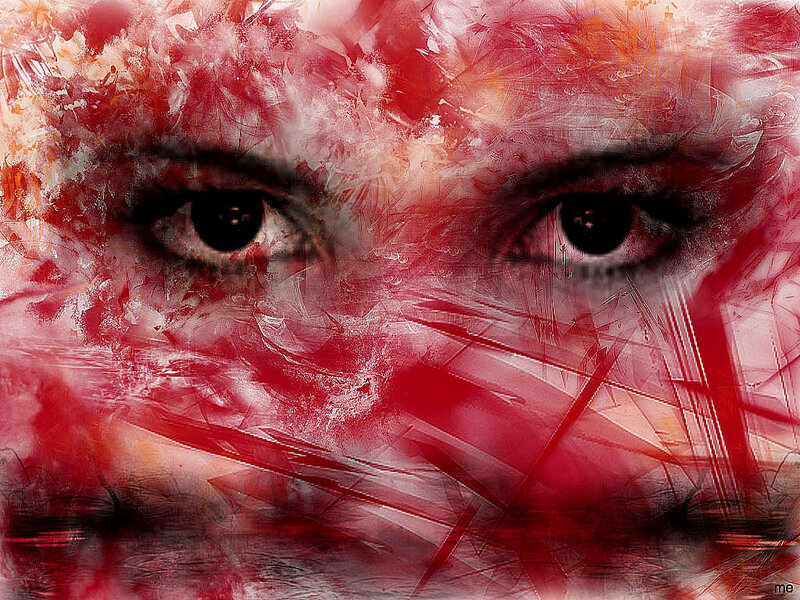 Close-up of Eyes — Red, Intense