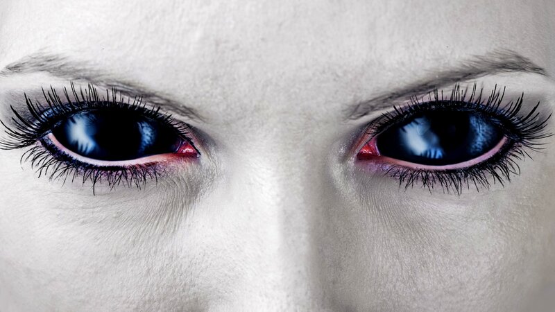 Close-up of Eyes — White, Dramatic