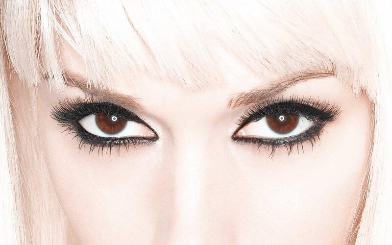 close-up of eyes with makeup